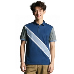 【訂購斜紋短袖Polo衫】|馬術運動|深藍與灰色拼接|翻領設計|男女款|短袖灰色拼邊|胸前與袖部刺繡|馬術教練  P1852   【訂購斜紋短袖Polo衫】|馬術運動|深藍與灰色拼接|翻領設計|男女款|短袖灰色拼邊|胸前與袖部刺繡|馬術教練  P1852